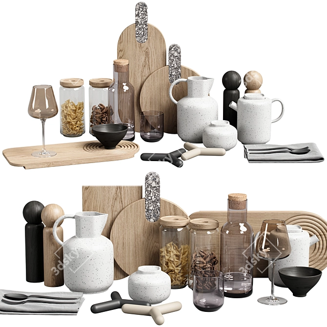 Modern Kitchen Decor Set 19 3D model image 1