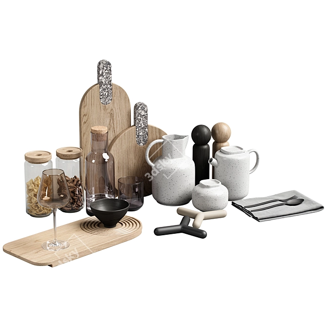 Modern Kitchen Decor Set 19 3D model image 2