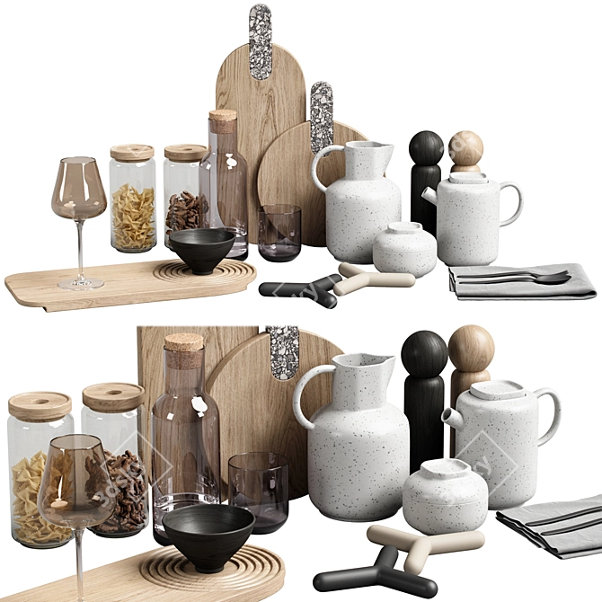 Modern Kitchen Decor Set 19 3D model image 9