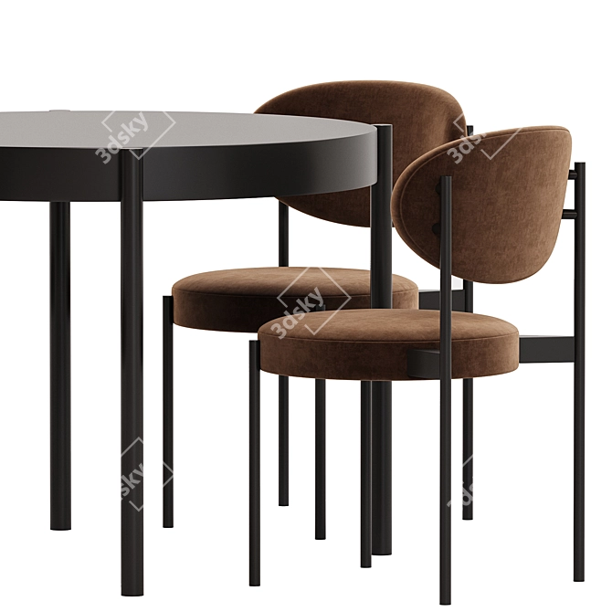 Modern Dining Set 10-Piece Ensemble 3D model image 2