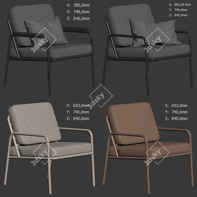 Modern Lounge Chair by Grand Rapids 3D model image 7