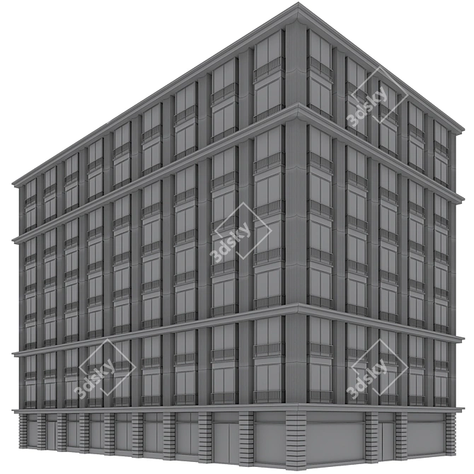 Neoclassic No90 Residential Building Model 3D model image 6