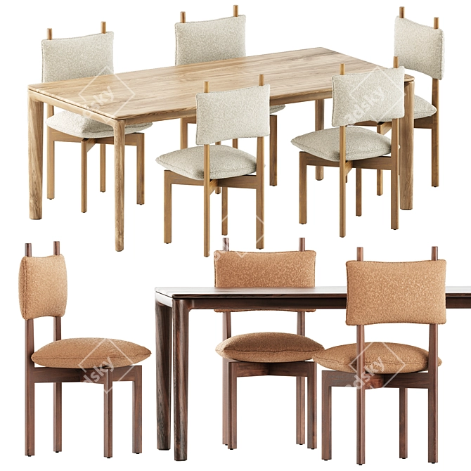 Modern Chic Furniture Set: Paf Paf Chair MC25 & Neva Table 3D model image 1