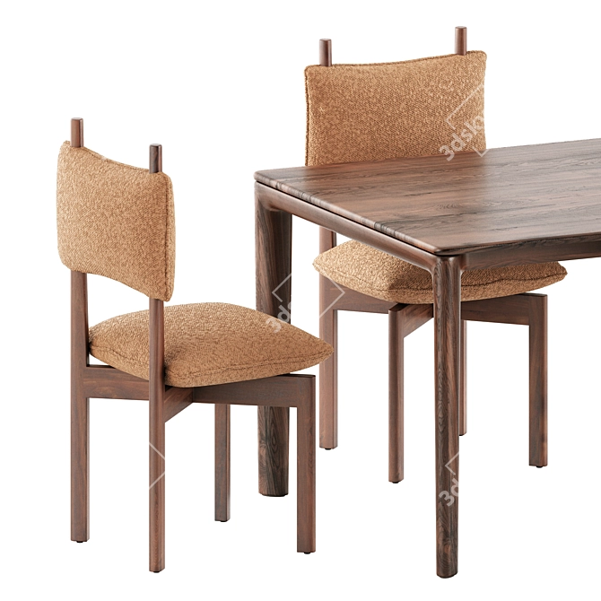 Modern Chic Furniture Set: Paf Paf Chair MC25 & Neva Table 3D model image 3