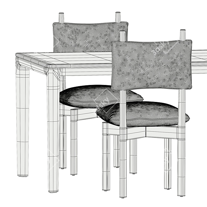 Modern Chic Furniture Set: Paf Paf Chair MC25 & Neva Table 3D model image 5