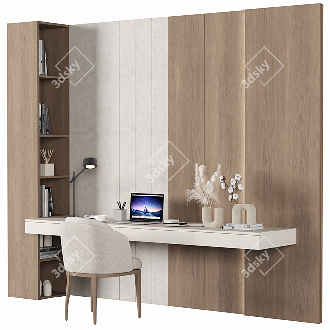 Modern Home Office Desk Set 3D model image 6