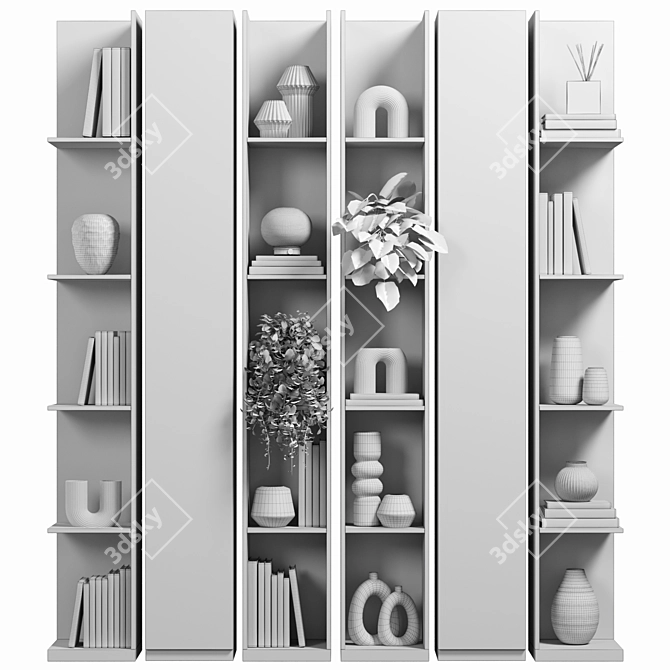 Modular Bookcase Storage Unit 3D model image 4