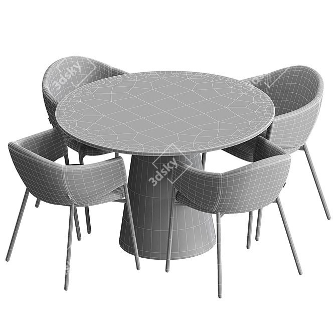 Modern Scandinavian Dining Set 3D model image 5