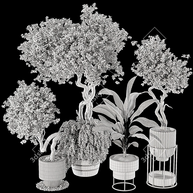 Decorative Plant and Chandelier Set 3D model image 7