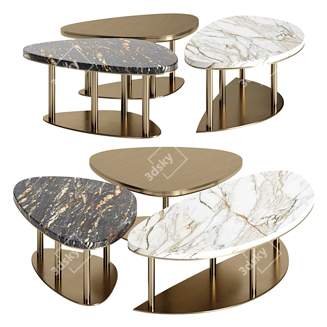 Elegant NINFEA Coffee Tables 3D model image 1