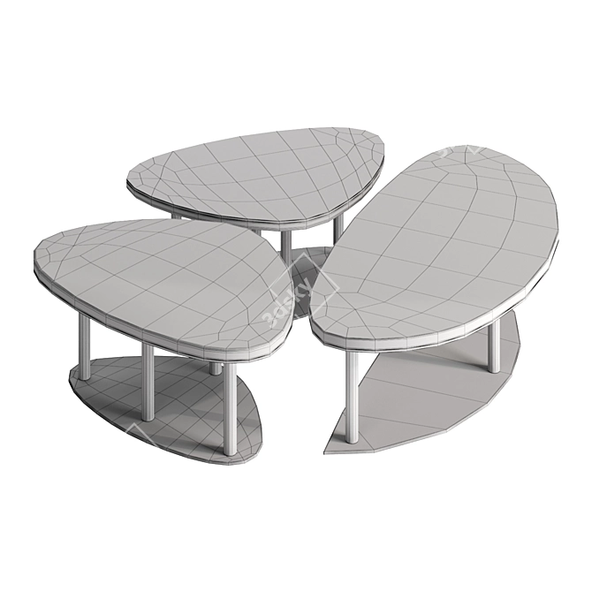 Elegant NINFEA Coffee Tables 3D model image 4