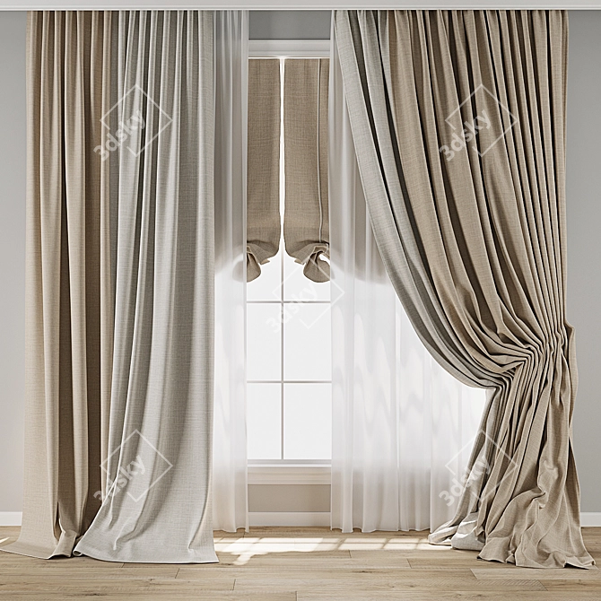 Max Curtain Archive 3D Model 3D model image 1