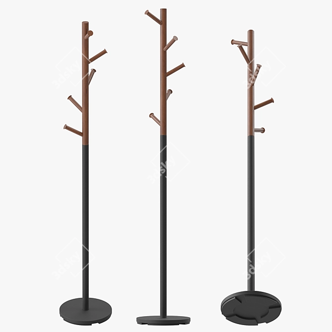 Forest Rustic Coat Rack 3D model image 4