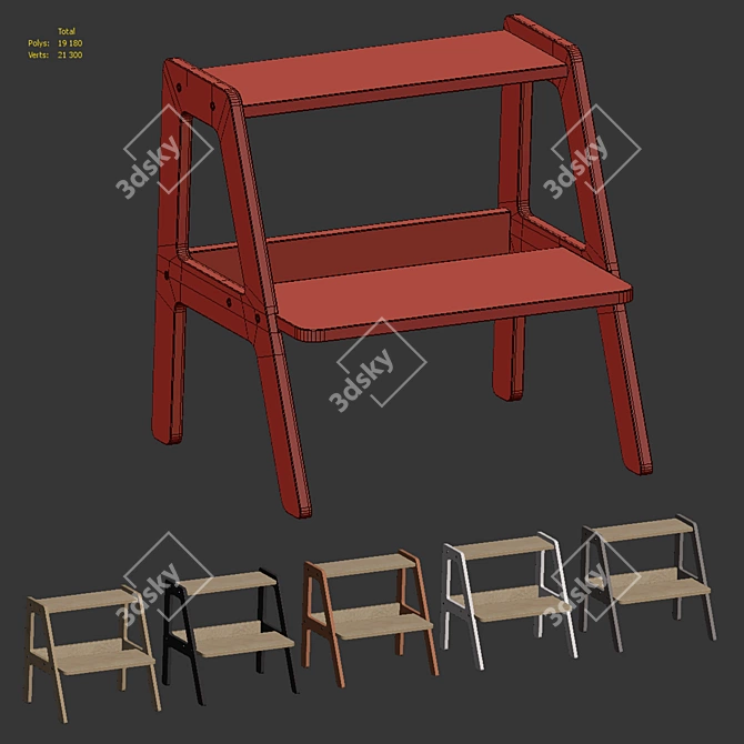 Montessori Home Step Stool- Ladder 3D model image 6