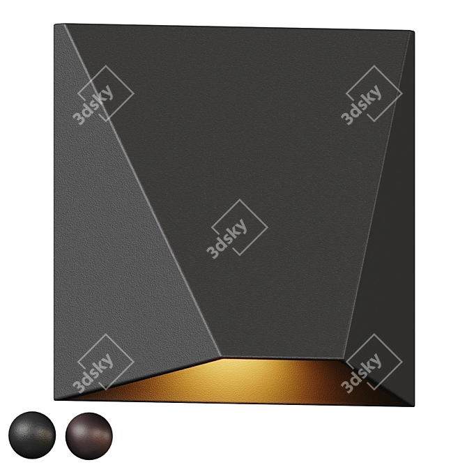 Modern Geometric LED Wall Sconce 3D model image 1