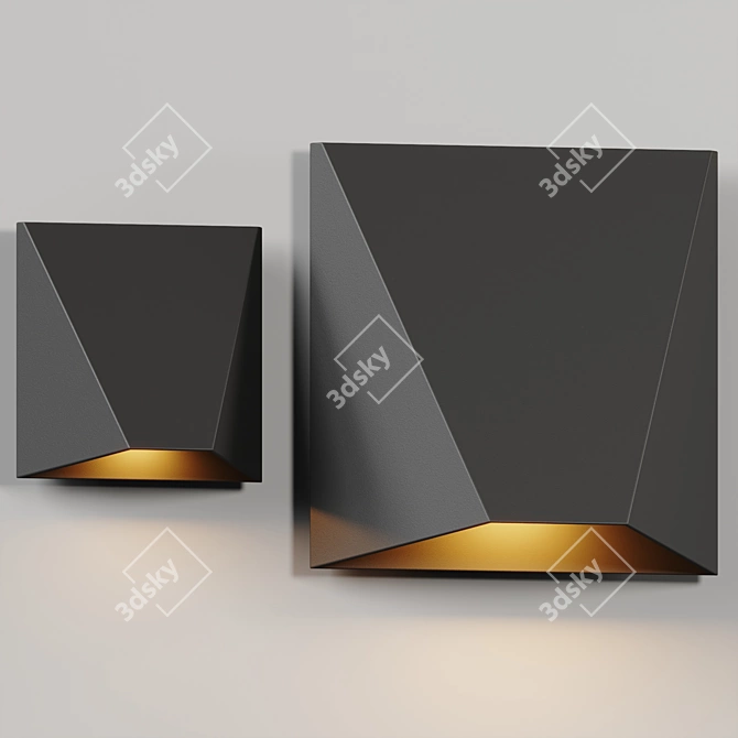 Modern Geometric LED Wall Sconce 3D model image 2