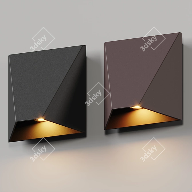 Modern Geometric LED Wall Sconce 3D model image 4