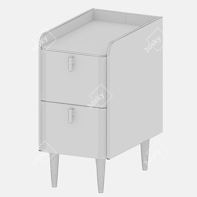 Modern Bedside Table with Storage 3D model image 3