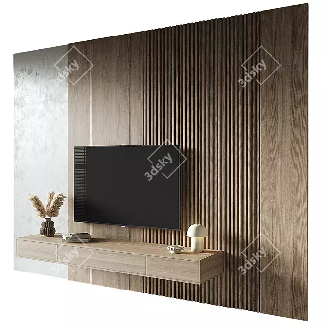 Modern TV Wall Set 002 3D model image 1