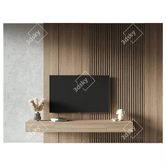 Modern TV Wall Set 002 3D model image 2