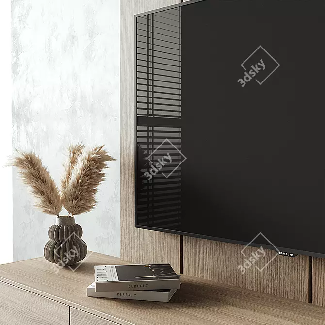 Modern TV Wall Set 002 3D model image 3