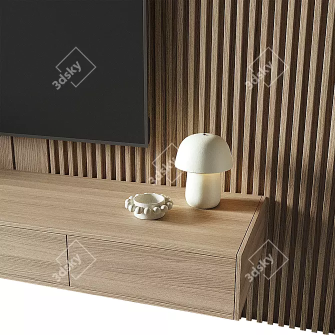 Modern TV Wall Set 002 3D model image 4