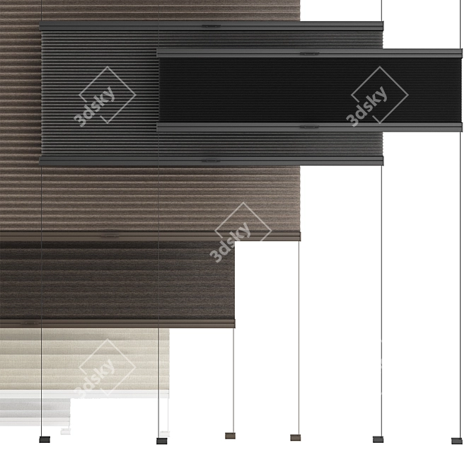 Animated Pleated Curtains: Customizable Coverage 3D model image 3