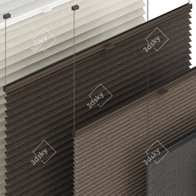 Animated Pleated Curtains: Customizable Coverage 3D model image 11