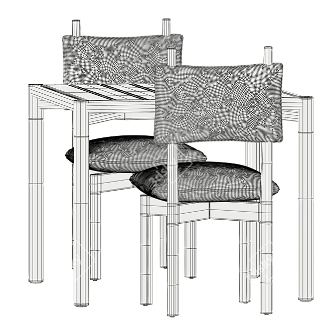 Modern Dining Set: Paf Paf Chair & Kilt Square Table 3D model image 5