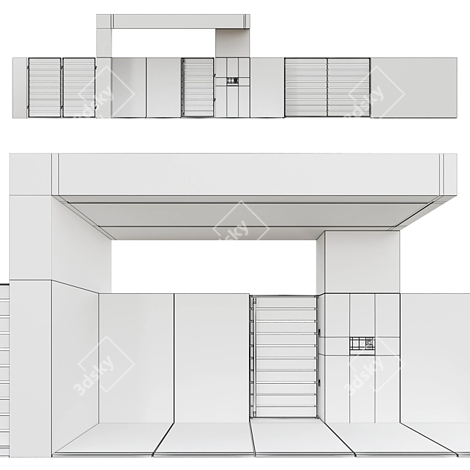 Modern Minimalist Entrance Fence 3D model image 5