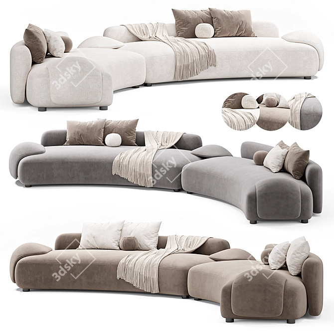 Elegant AMA Sofa 2015 Design 3D model image 1