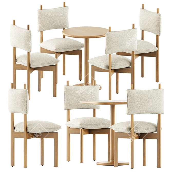 Modern Paf Paf Chair Set 3D model image 1