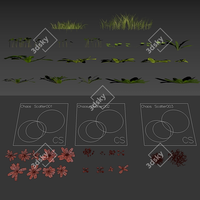 Versatile Grass Scatter Kit 3D model image 5