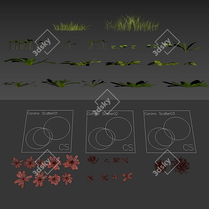 Versatile Grass Scatter Kit 3D model image 6