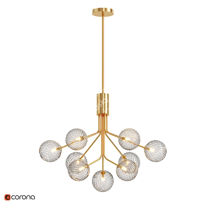 DANNA LUX 9 Glass Shade Lamps 3D model image 2