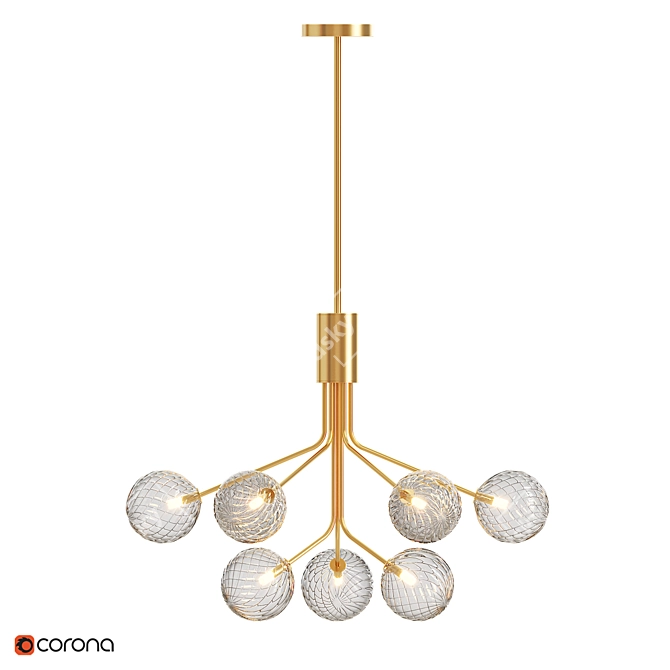 DANNA LUX 9 Glass Shade Lamps 3D model image 4