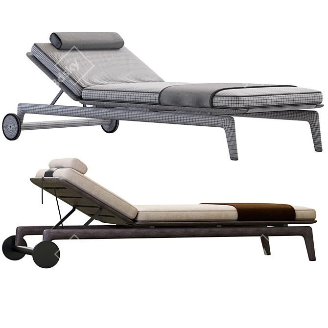 Poliform Mangolia Sunbed: Modern Relaxation 3D model image 3