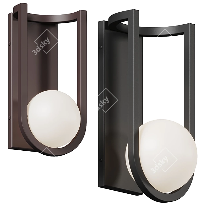 Devon Outdoor LED Wall Sconce 3D model image 1