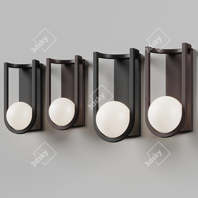 Devon Outdoor LED Wall Sconce 3D model image 3