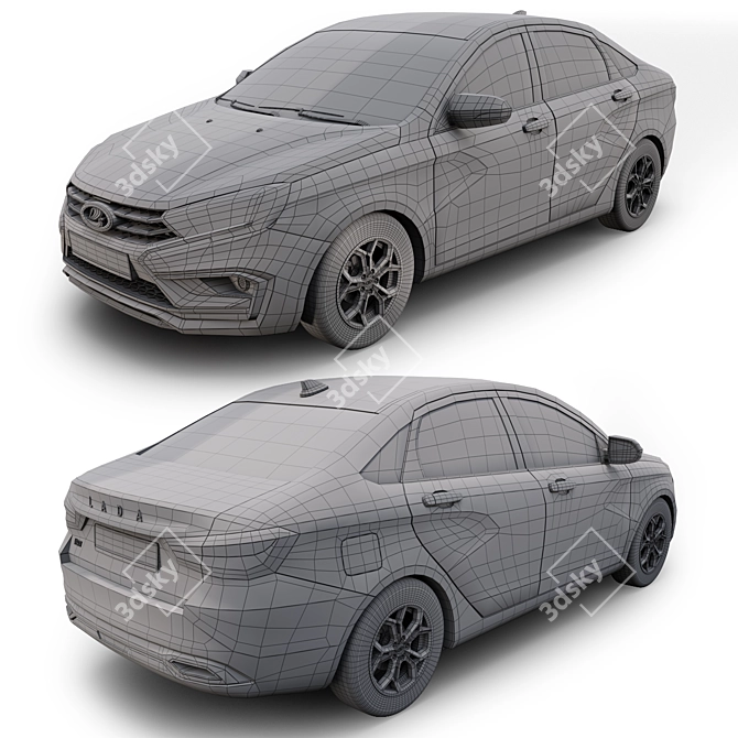 2023 Lada Vesta Sedan Model 3D model image 6