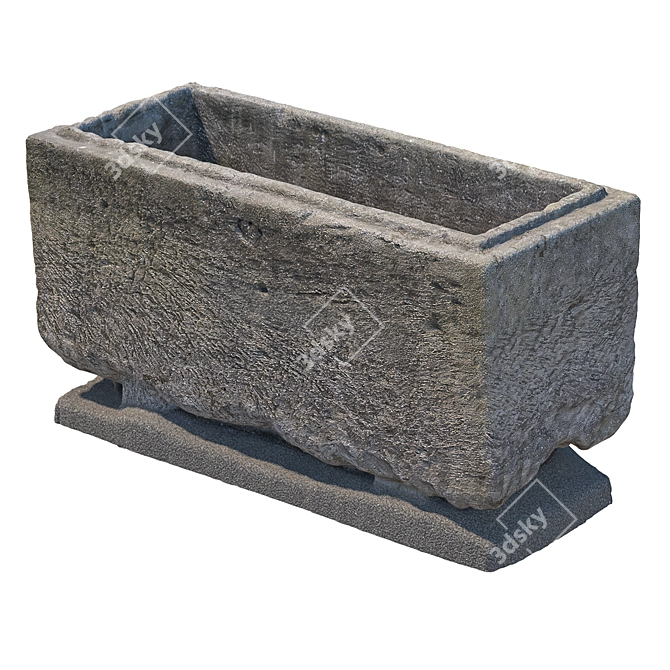 Weathered Stone Sarcophagus Replica 3D model image 5