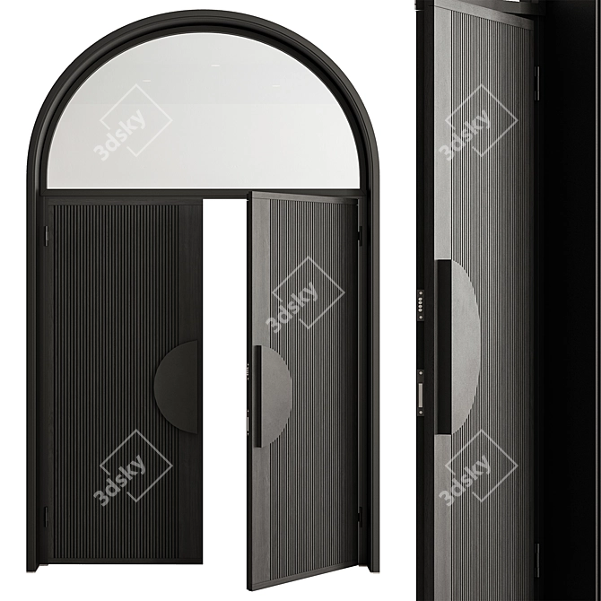 Elegant Arched Door Model 102 3D model image 2