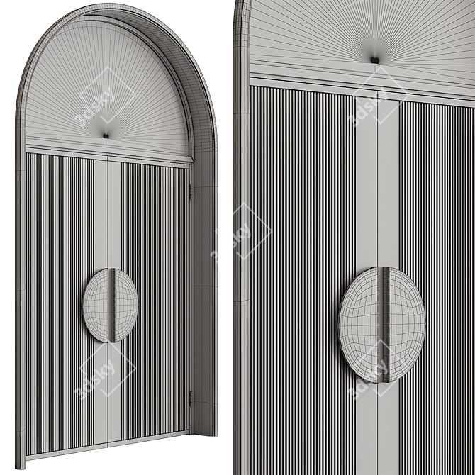 Elegant Arched Door Model 102 3D model image 3