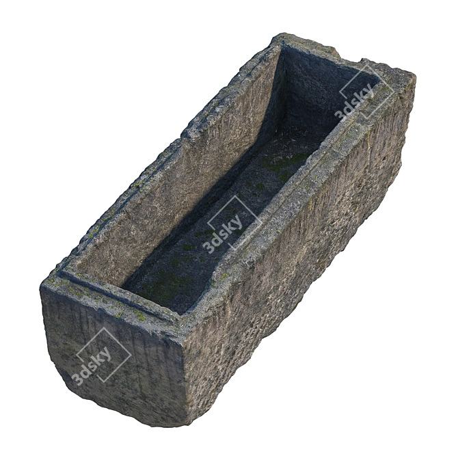 Ancient Stone Sarcophagus Replica 3D model image 3