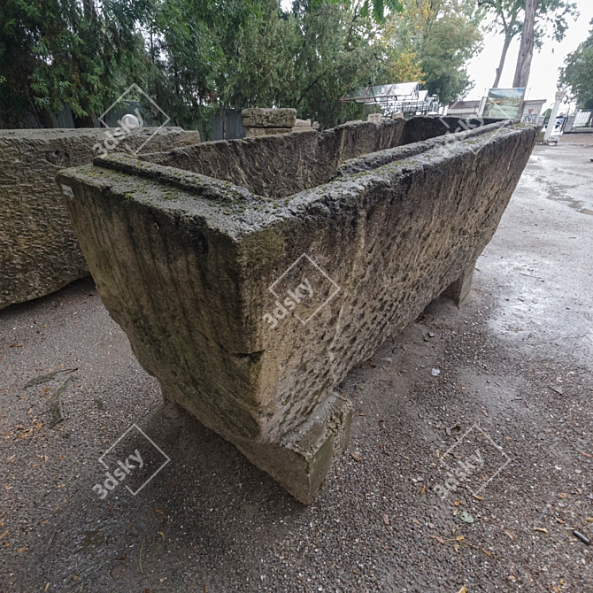 Ancient Stone Sarcophagus Replica 3D model image 6