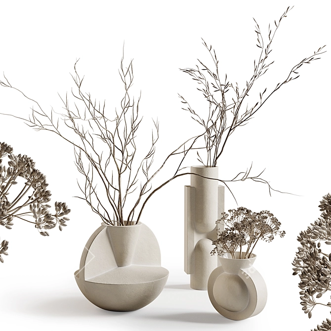 Light + Ladder Vases with Branches 3D model image 1