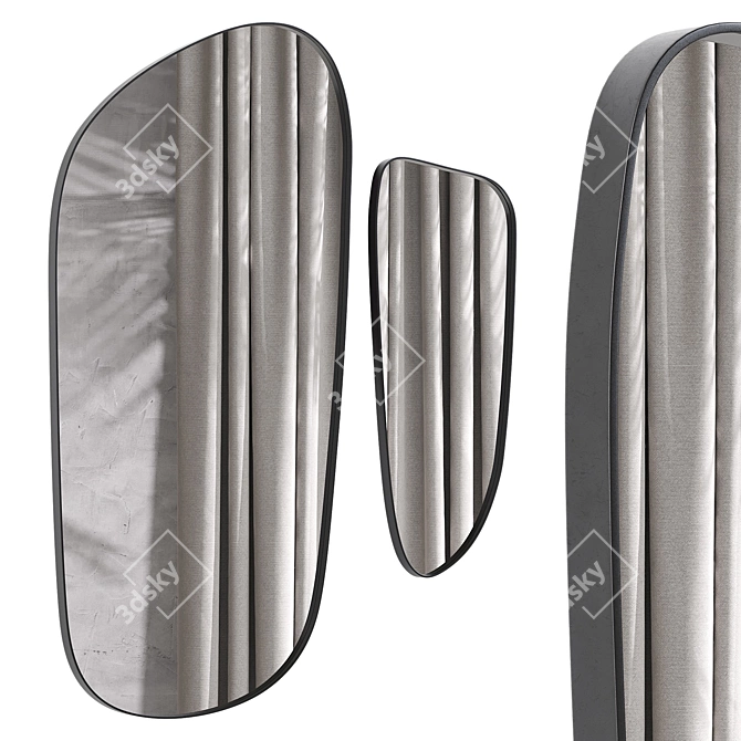 Oiva Curved Wall Mirror Set 3D model image 2