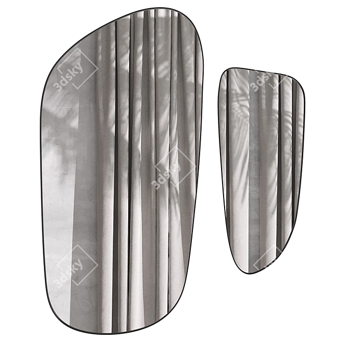 Oiva Curved Wall Mirror Set 3D model image 3