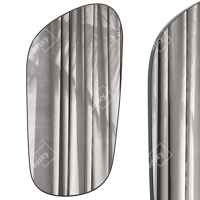 Oiva Curved Wall Mirror Set 3D model image 4