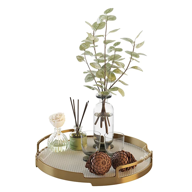 Luxury Decor Set with Tray 3D model image 2